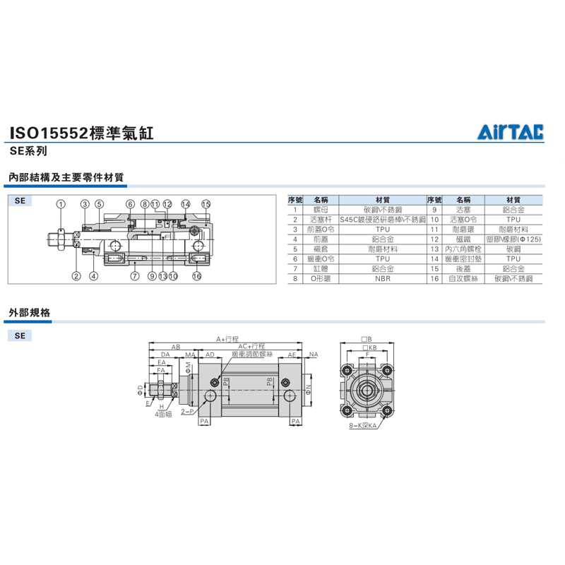 ԭװǵ¿SE SE100X550/600/700/750/800/900/1000-S AirTAC