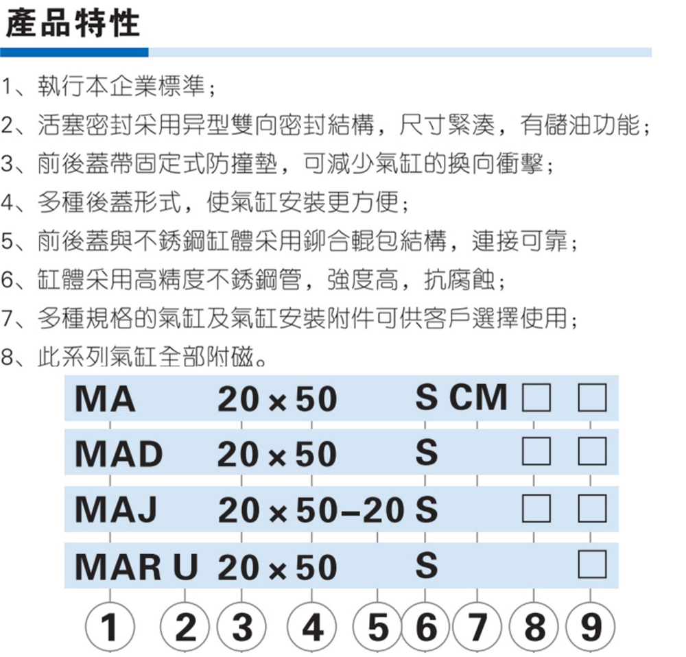 MA20ǵ¿ͲMA20X25X50X75X100X125X150X200-S-CA